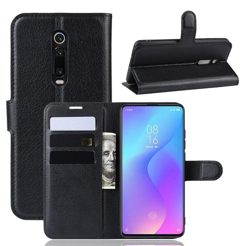 Mobilveske Xiaomi Mi 9T Svart - Pengepungdeksel med kortlomme