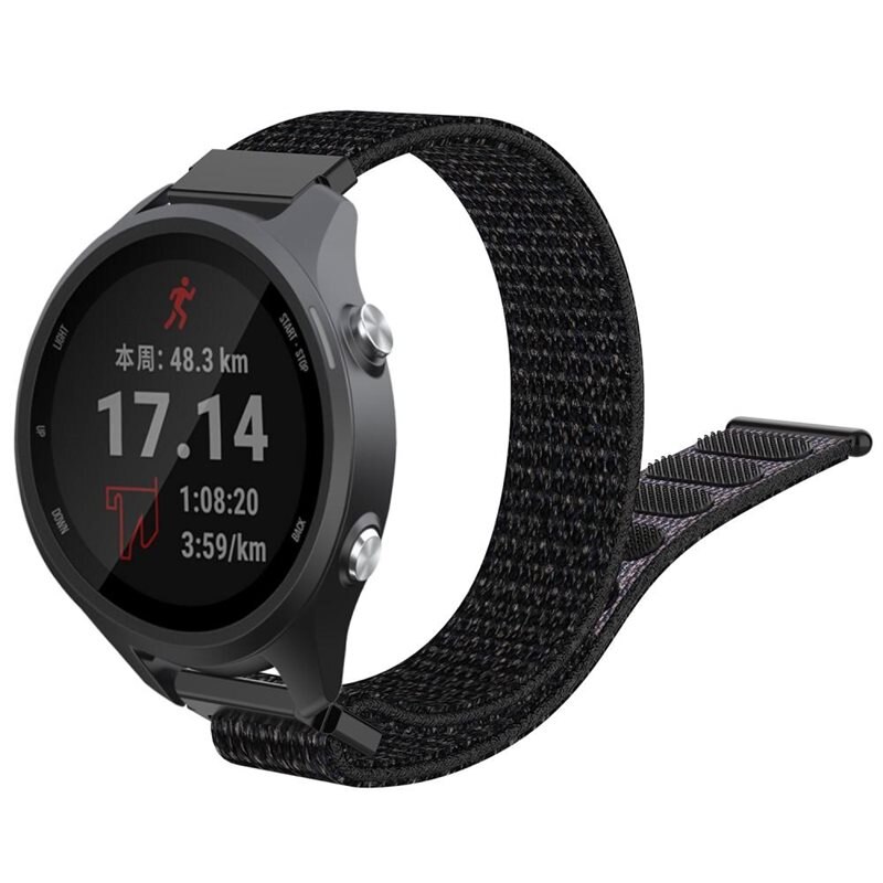 Garmin Forerunner 245 Nylonreim Svart - Armbånd i behagelig og ventilerende nylon