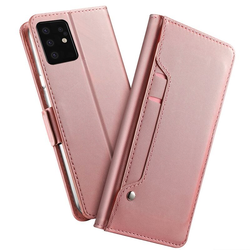Lommebokdeksel Speil Galaxy S20 Plus Rosa Gull - Pengepungdeksel med kortlomme