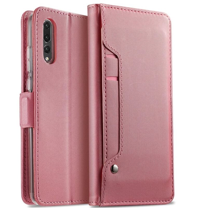 Lommebokdeksel Speil Huawei P20 Pro Rosa Gull - Pengepungdeksel med kortlomme