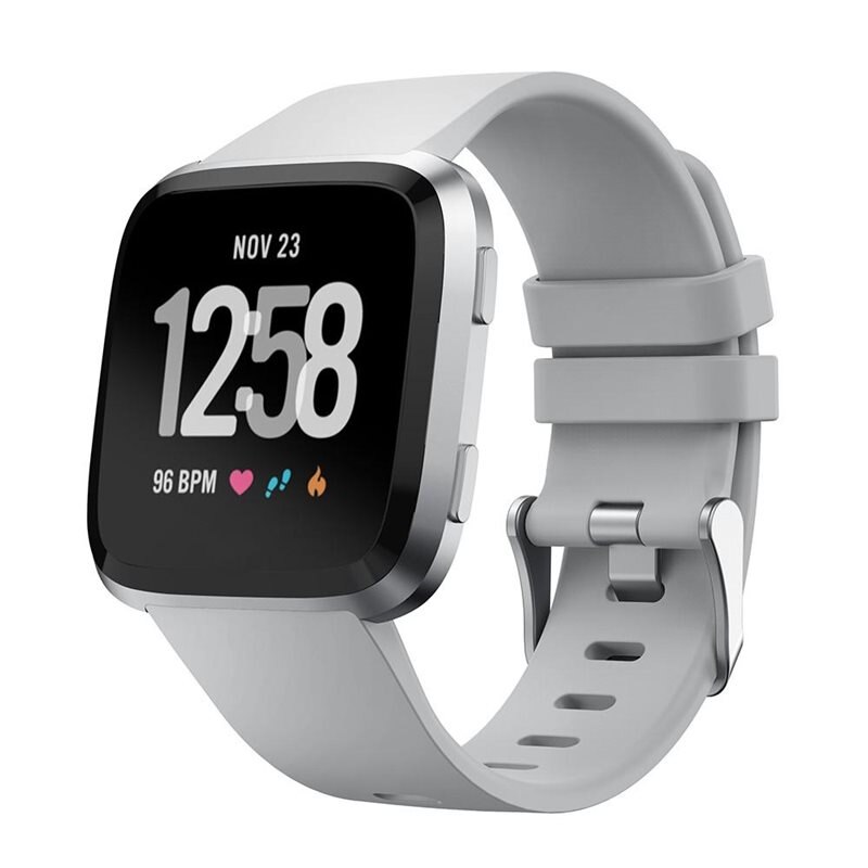 Fitbit Versa/Versa 2 Reim Silikon Grå - Sporty armbånd perfekt for treningen