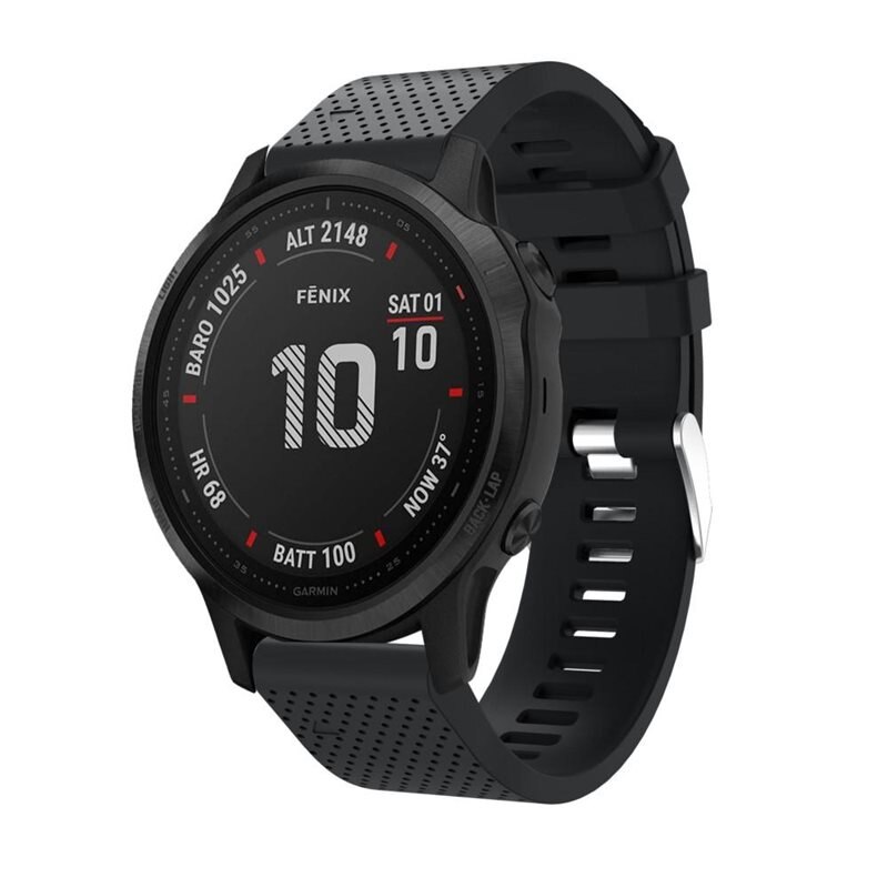 Garmin Fenix 6S Reim Silikon Svart - Sporty armbånd perfekt for treningen