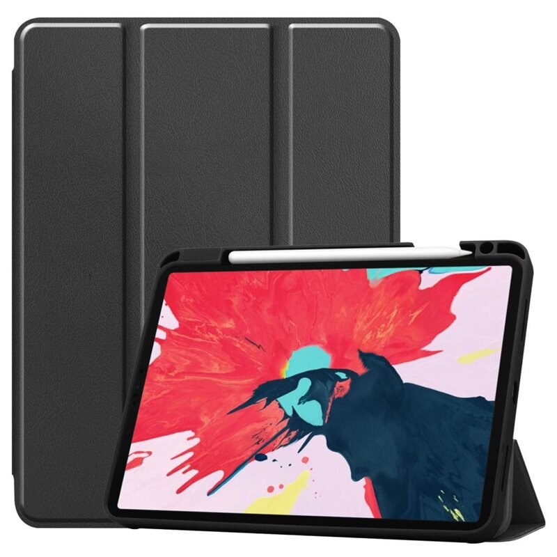 Apple iPad Pro 11 2nd Gen (2020) Etui Tri-fold Pencil-holder Svart
