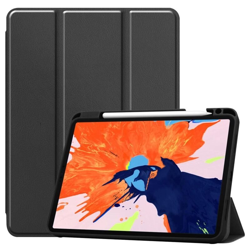 Apple iPad Pro 12.9 3rd Gen (2018) Etui Tri-fold Pencil-holder Svart