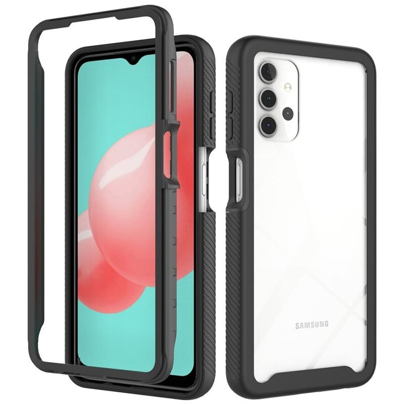 Full Cover Deksel Samsung Galaxy A32 5G Svart - Heldekkende mobildeksel i to lag
