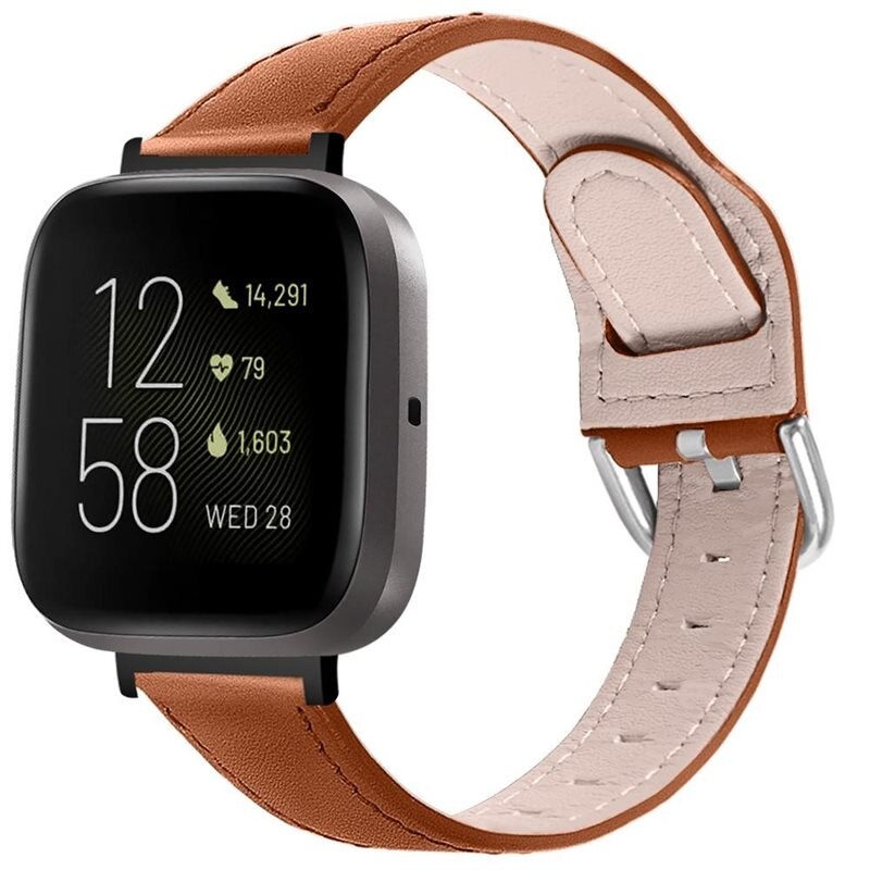 Fitbit Sense/Versa 3 Reim Lær Brun - Stilig armbånd i lær