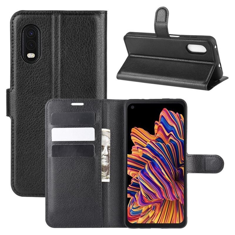 Mobilveske Samsung Galaxy Xcover Pro Svart - Pengepungdeksel med kortlomme