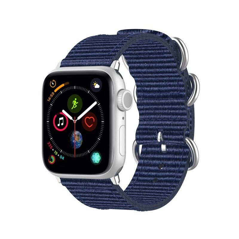Apple Watch SE 44mm Nato Reim blå