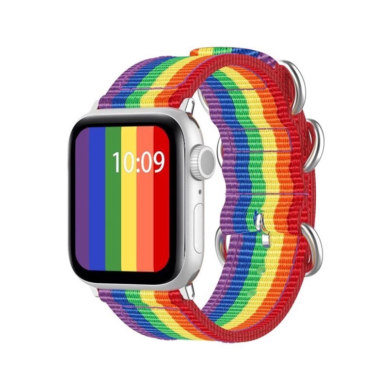 Apple Watch 41mm Series 7 Nato Reim regnbue