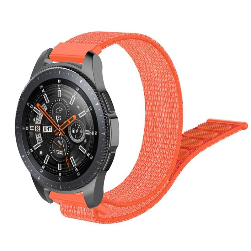 Samsung Galaxy Watch 46mm Nylonreim Oransje - Armbånd i behagelig og ventilerende nylon