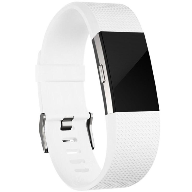 Fitbit Charge 2 Reim Silikon Hvit - Sporty armbånd perfekt for treningen