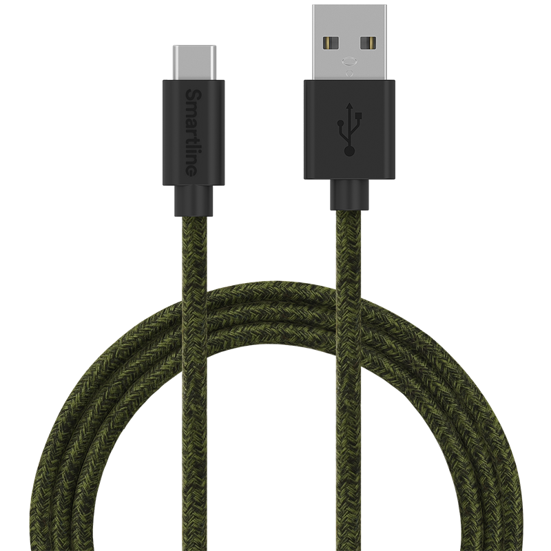 Smartline Fuzzy USB Cable USB-C 2m Green
