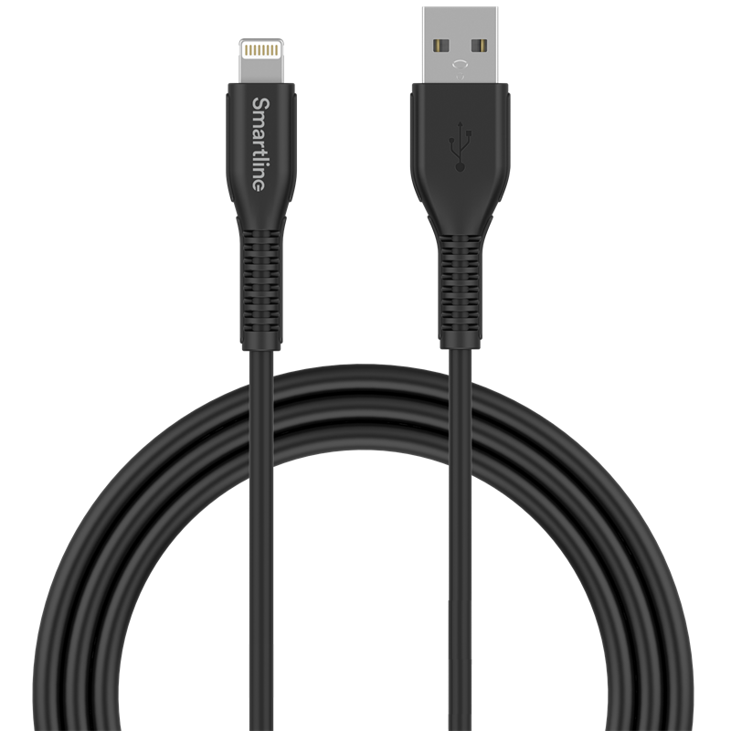 Smartline Strong USB Cable Lightning 2m svart