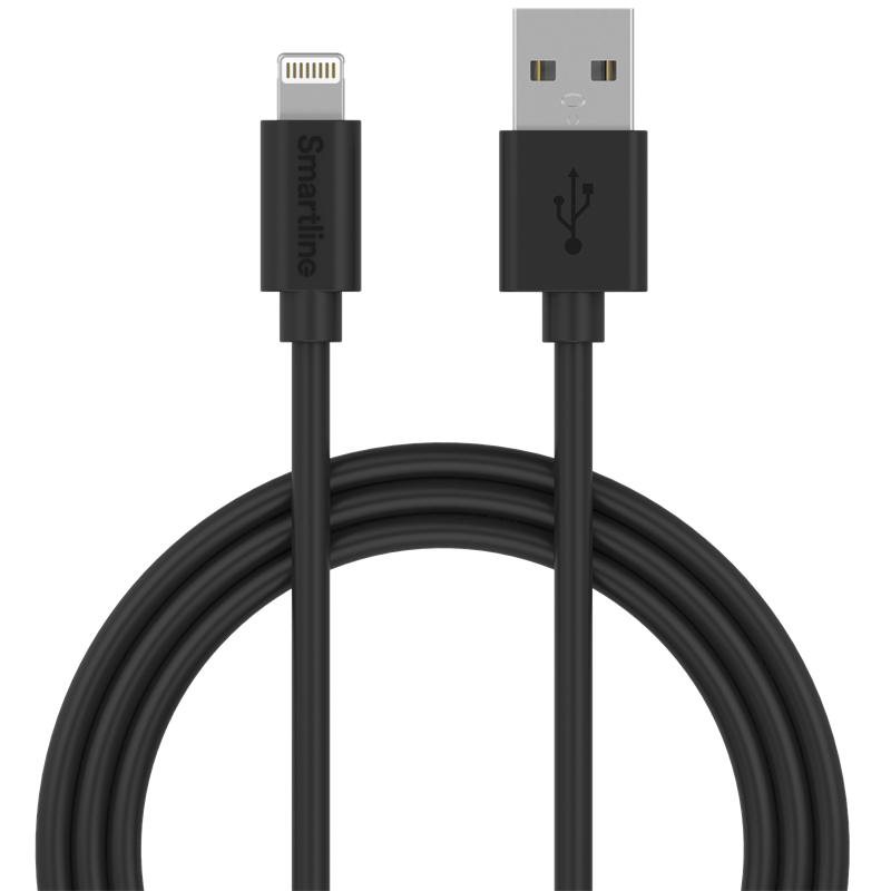 Smartline USB Cable Lightning 2m svart