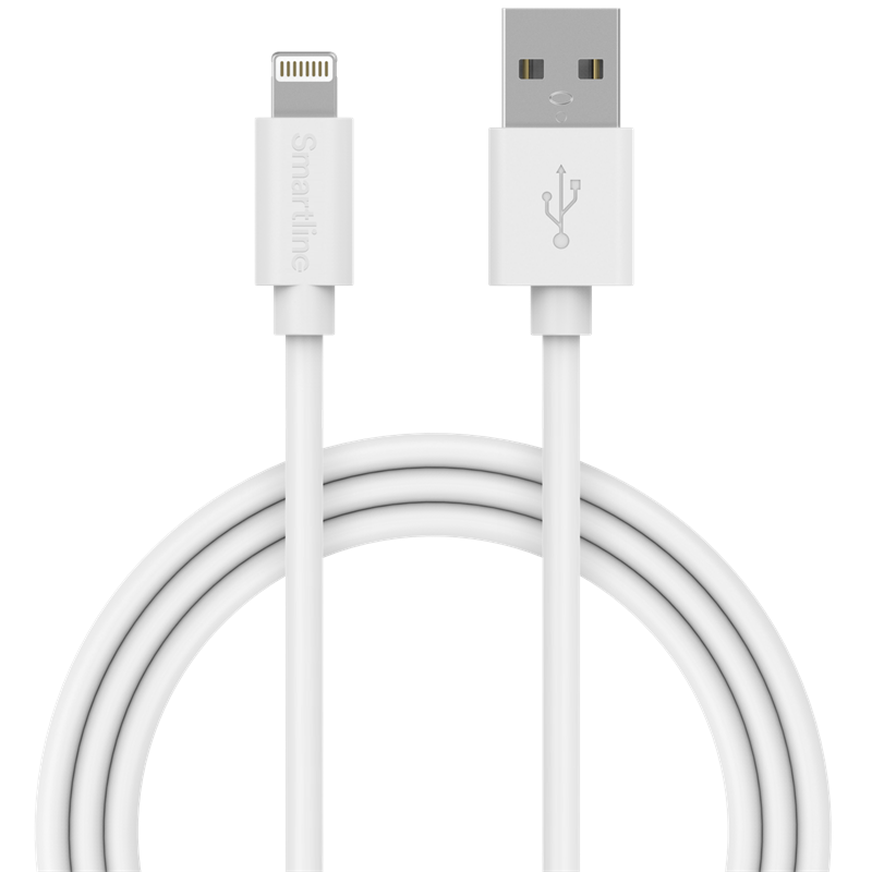 Smartline USB Cable Lightning 2m hvit