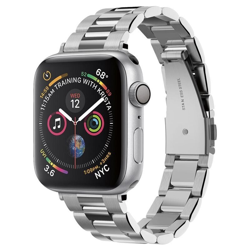 Spigen Apple Watch SE 40mm Modern Fit Metal Band Silver - Klokkereim - Stilig og komfortabelt tilbehør til din smartklokke