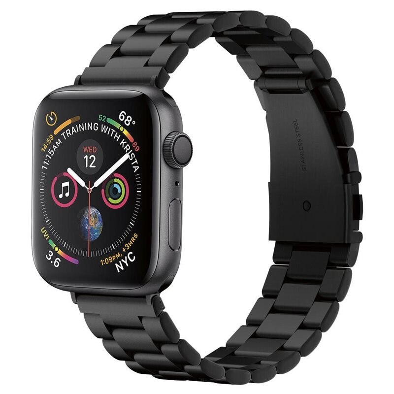 Spigen Apple Watch SE 44mm Modern Fit Metal Band Black - Klokkereim - Stilig og komfortabelt tilbehør til din smartklokke
