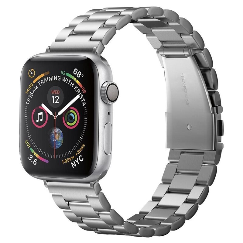 Spigen Apple Watch SE 44mm Modern Fit Metal Band Silver - Klokkereim - Stilig og komfortabelt tilbehør til din smartklokke