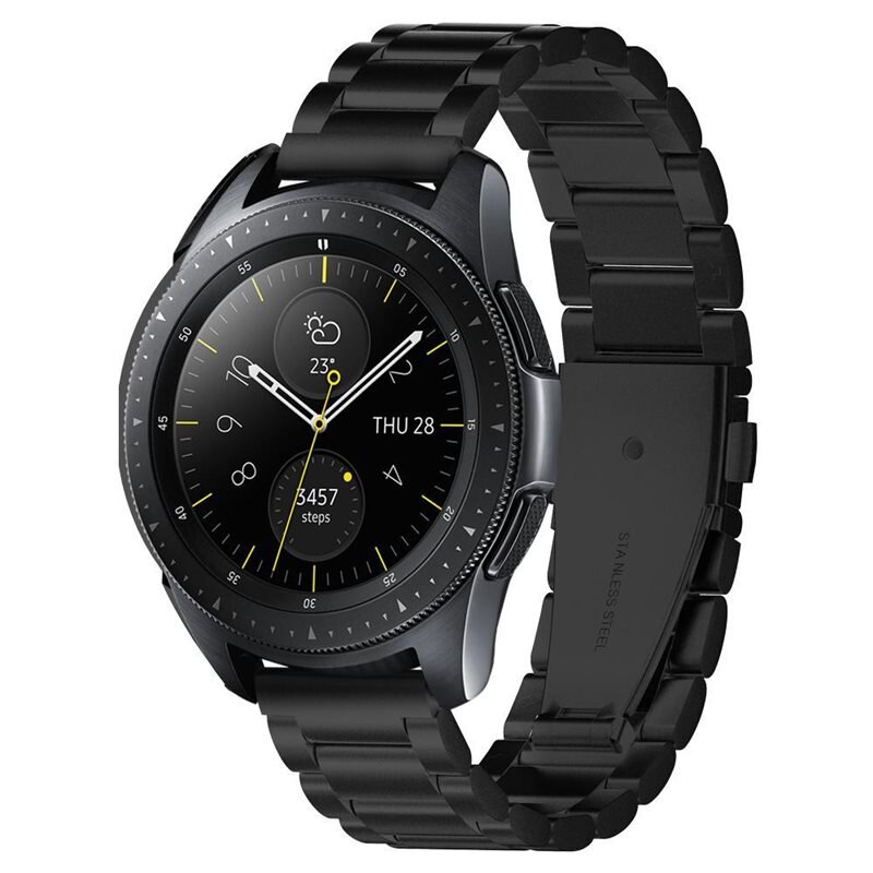 Spigen Samsung Galaxy Watch 42mm Modern Fit Metal Band Black - Klokkereim - Stilig og komfortabelt tilbehør til din smartklokke