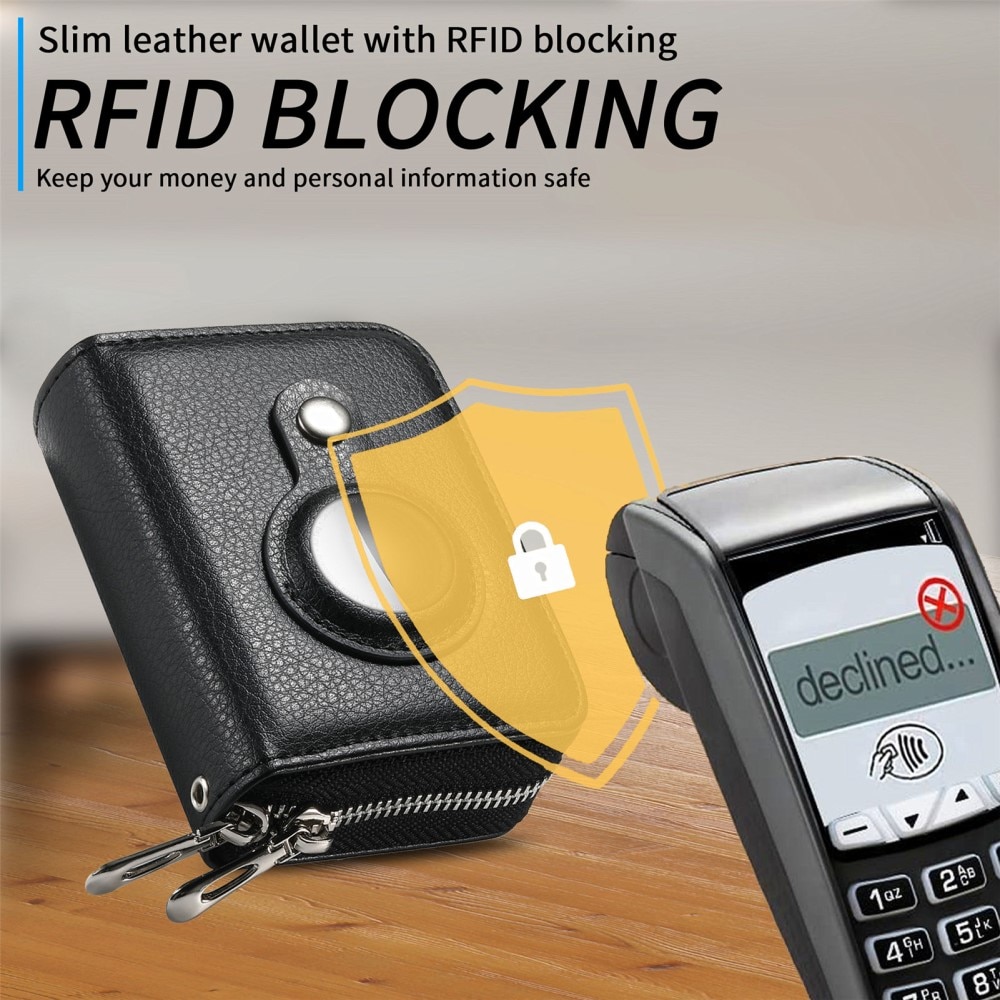 AirTag-lommebok RFID-beskyttelse svart