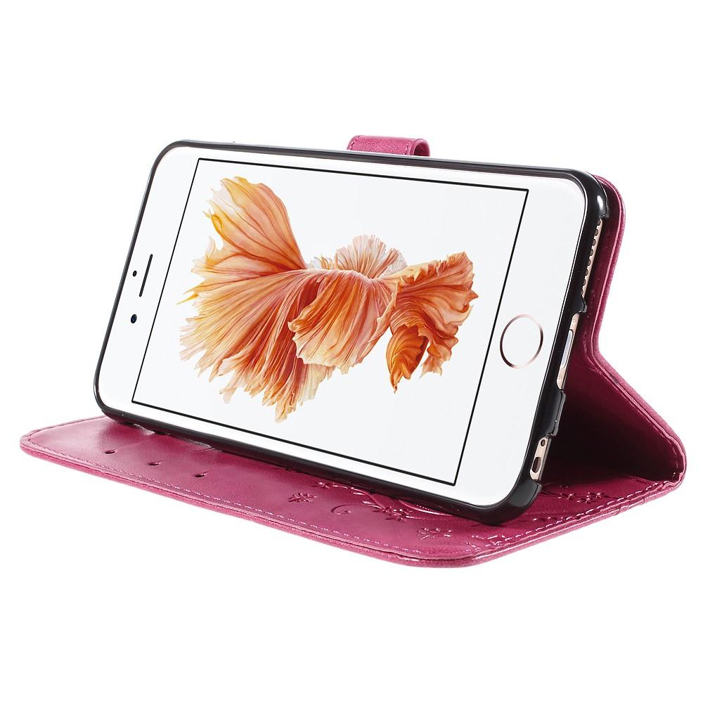 Lærveske Sommerfugler Apple iPhone 6/6S rosa