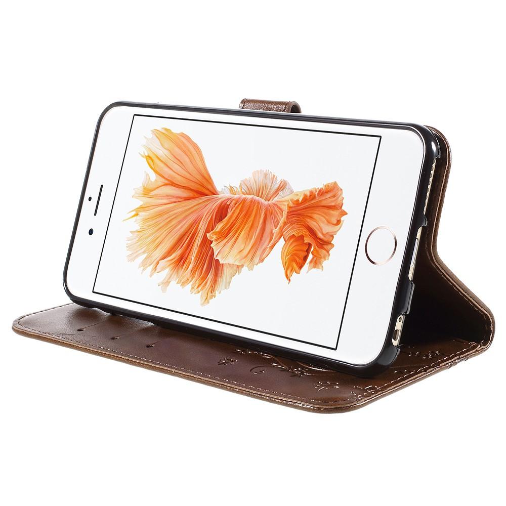 Lærveske Sommerfugler iPhone 6/6S Brun