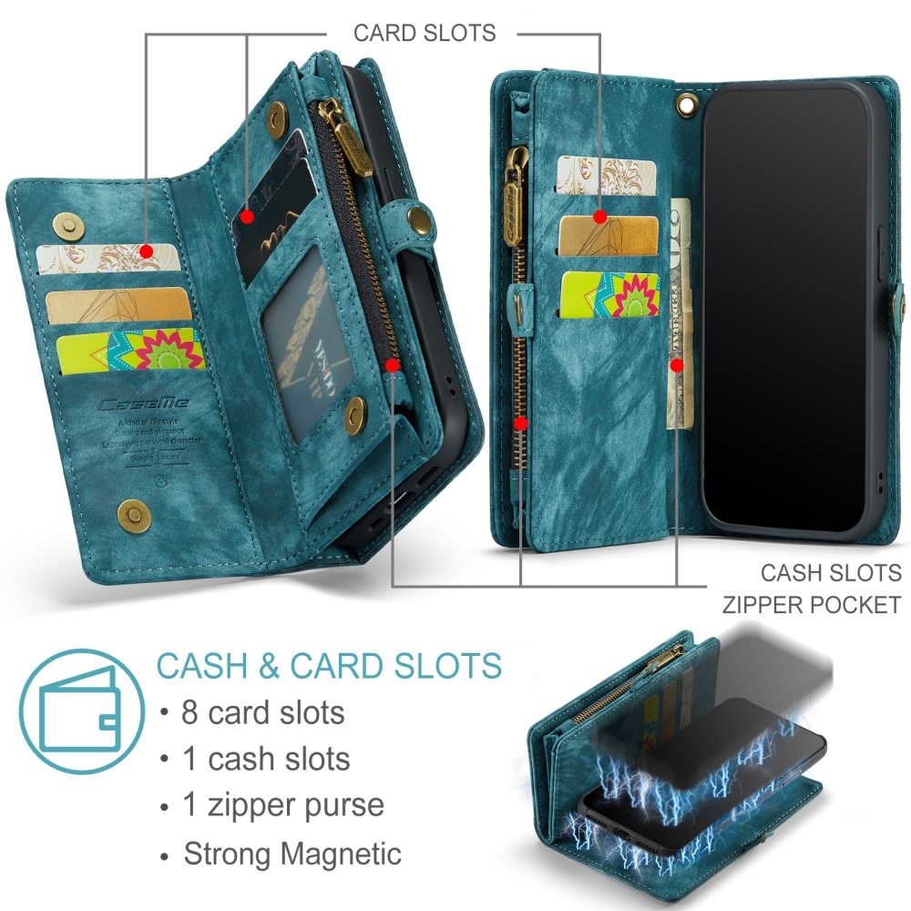 Multi-slot Lommeboksetui Apple iPhone Xr Blå