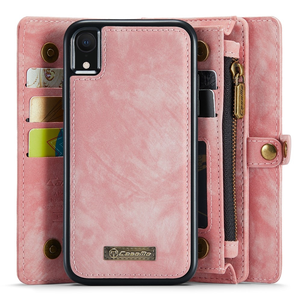 Multi-slot Lommeboksetui iPhone XR rosa