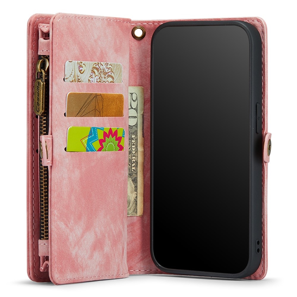 Multi-slot Lommeboksetui iPhone Xr Rosa