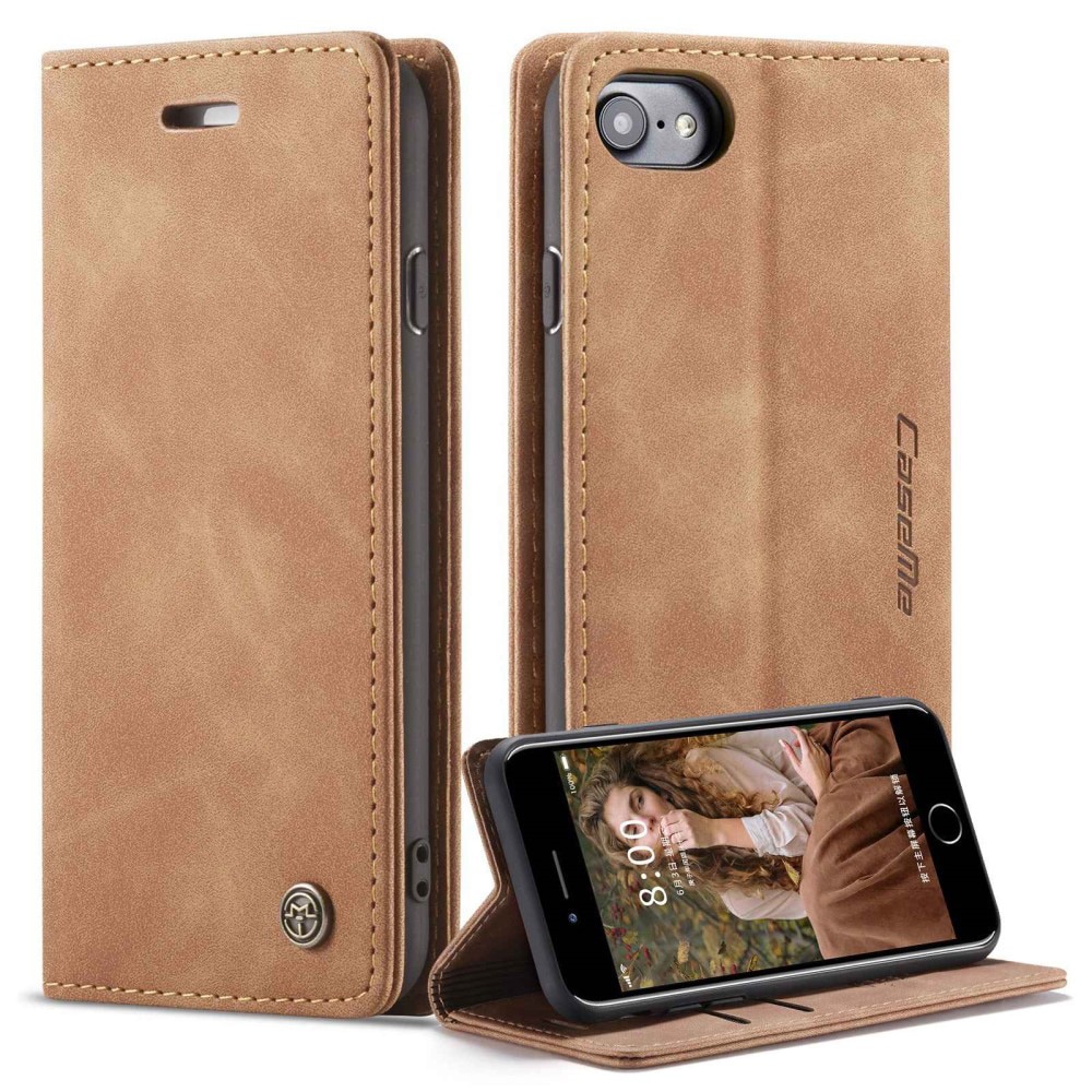 Slim Lommebokveske iPhone SE (2022) cognac