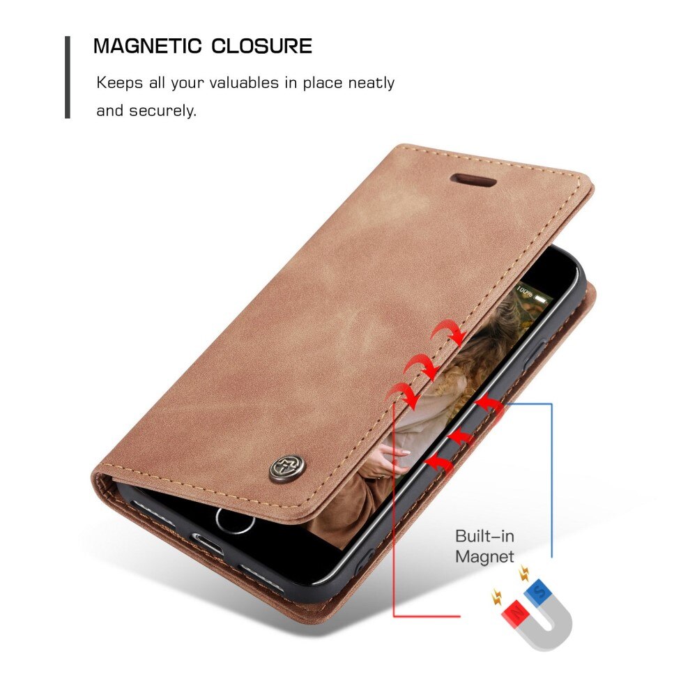 Slim Lommebokveske iPhone SE (2020) cognac