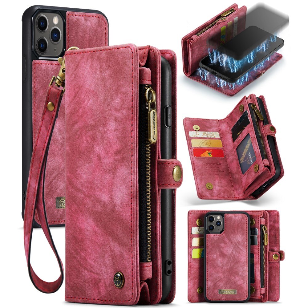 Multi-slot Lommeboksetui Apple iPhone 11 Pro Max Rød