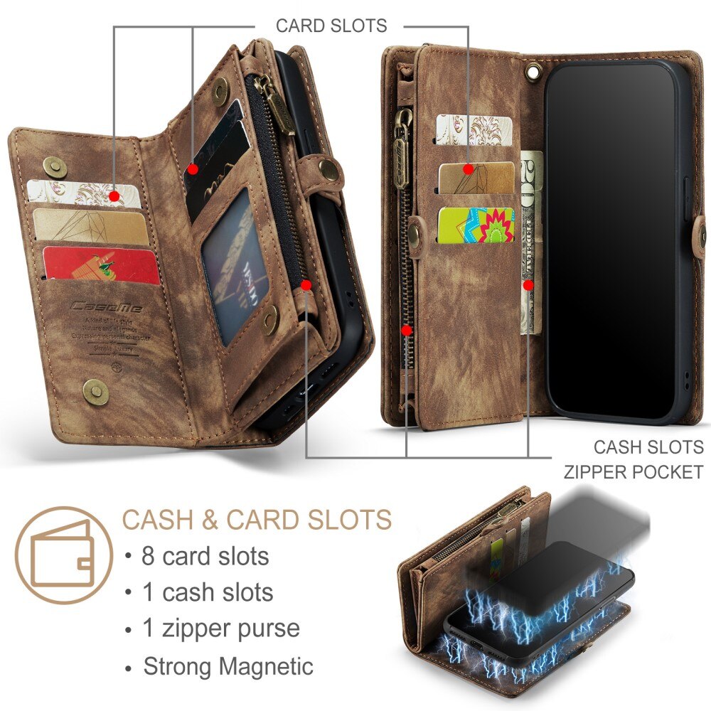 Multi-slot Lommeboksetui iPhone 11 Brun