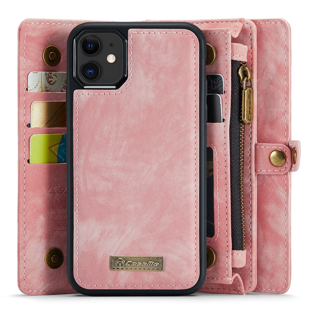 Multi-slot Lommeboksetui iPhone 11 rosa