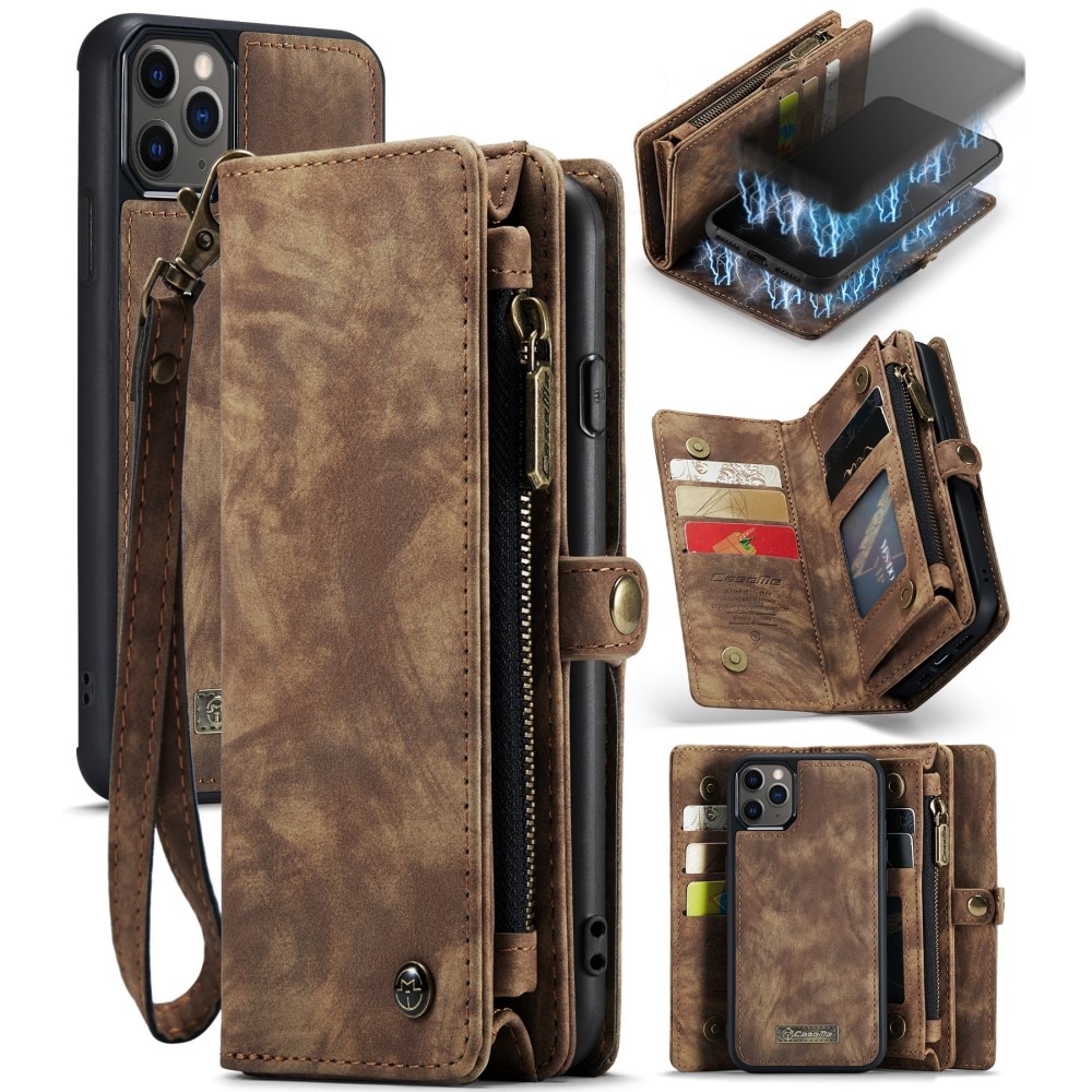 Multi-slot Lommeboksetui iPhone 11 Pro Brun