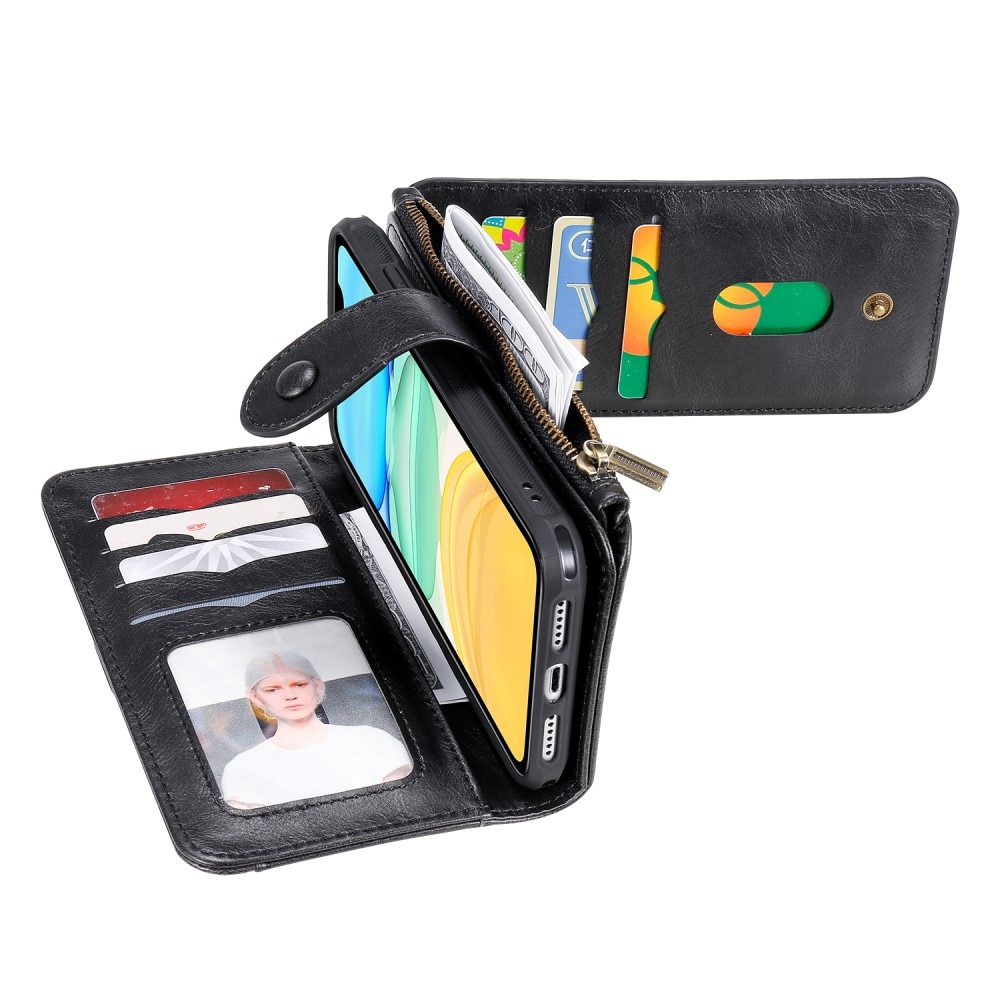 Magnet Leather Multi-Wallet iPhone 11 svart