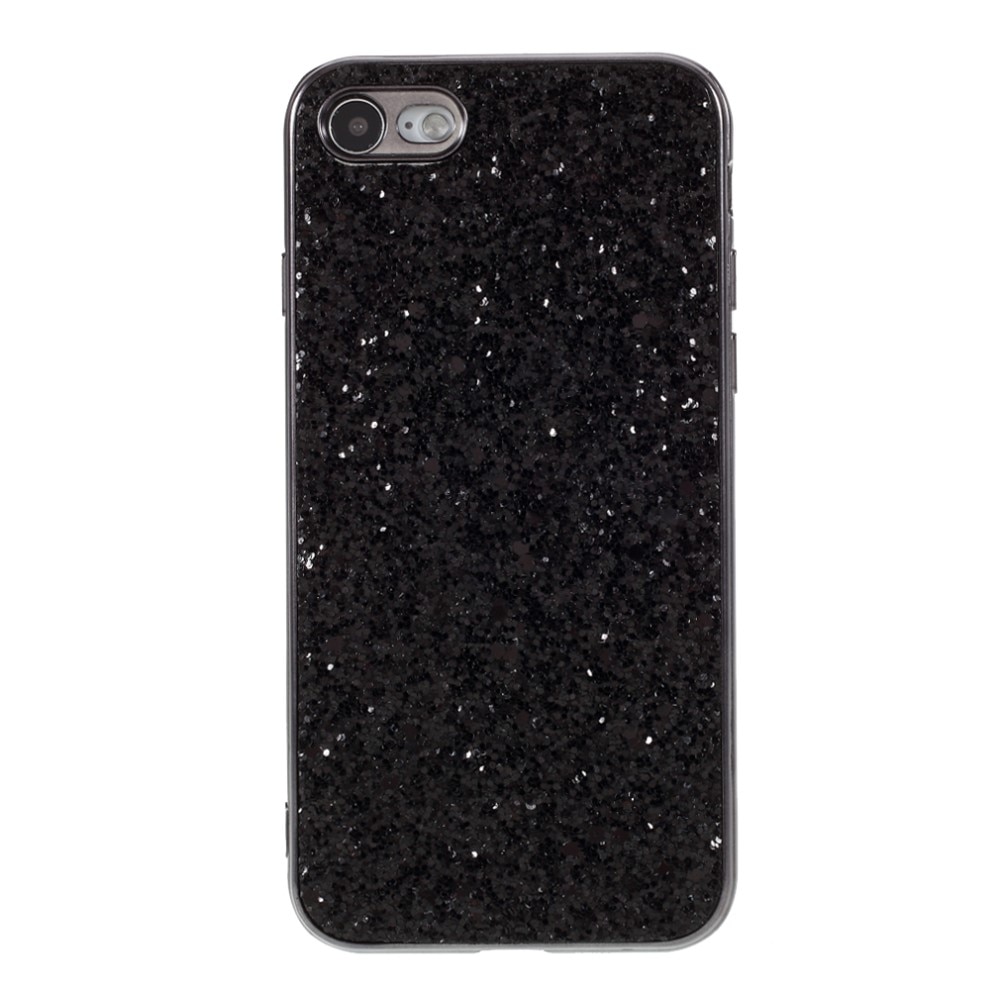 Glitterdeksel iPhone 8 svart