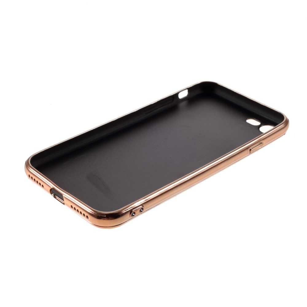 Glitterdeksel iPhone SE (2022) rosegull