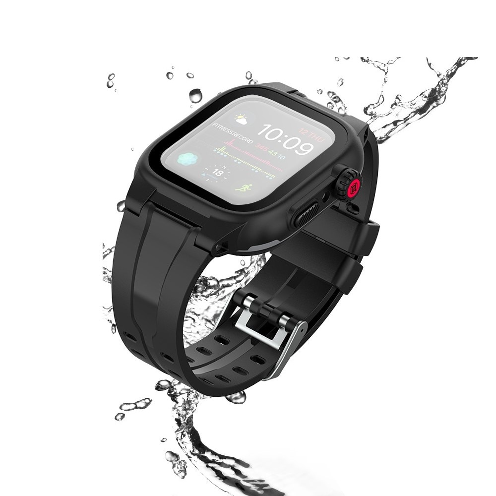 Vannbestandig Deksel + Reim Silikon Apple Watch SE 44mm svart