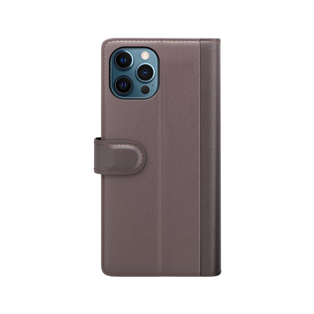 Ekte Lærveske iPhone 12 Pro Max Brun