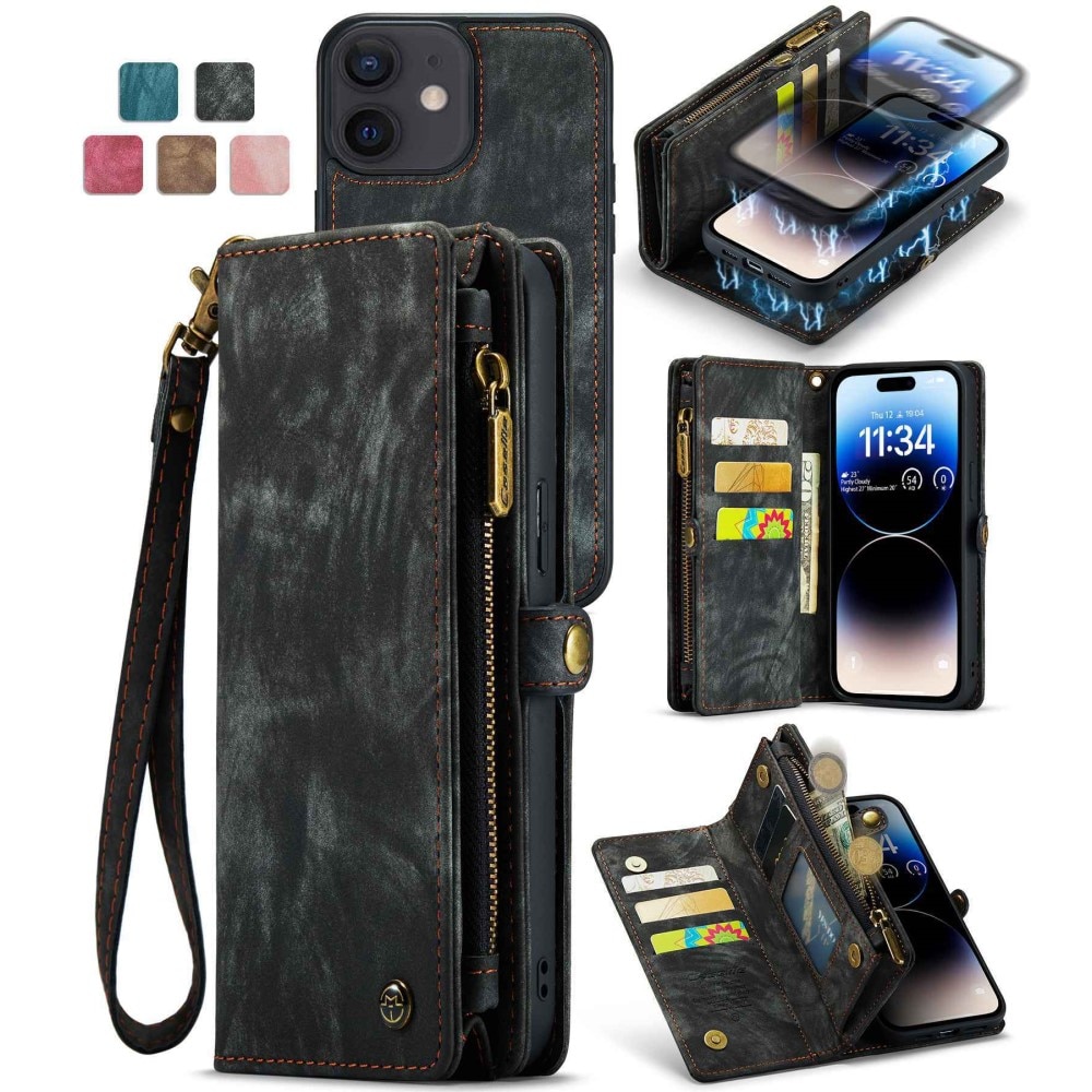 Multi-slot Lommeboksetui iPhone 12/12 Pro grå
