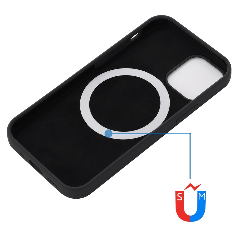 Deksel Silikon MagSafe iPhone 12/12 Pro svart