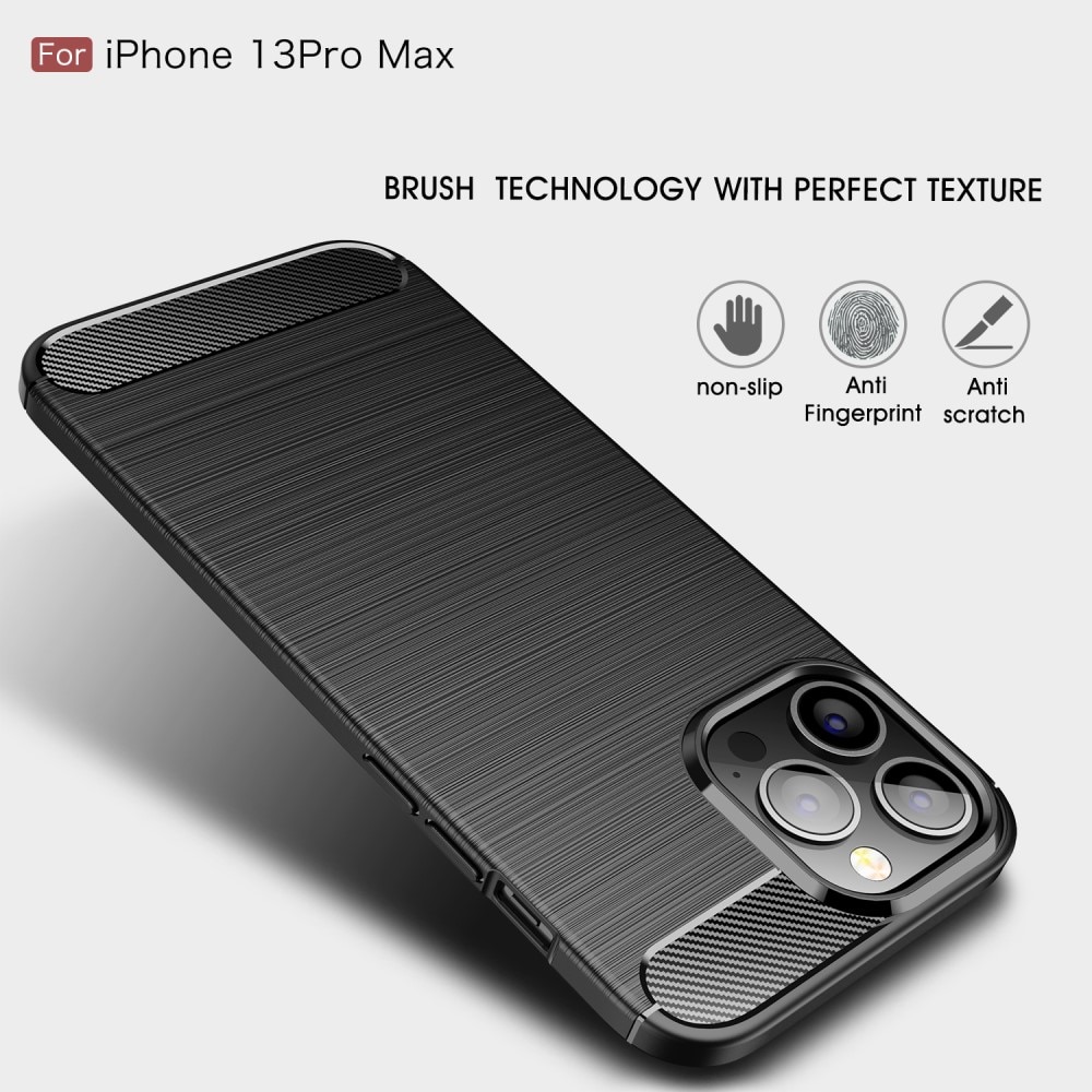Brushed TPU Deksel iPhone 13 Pro Max Black