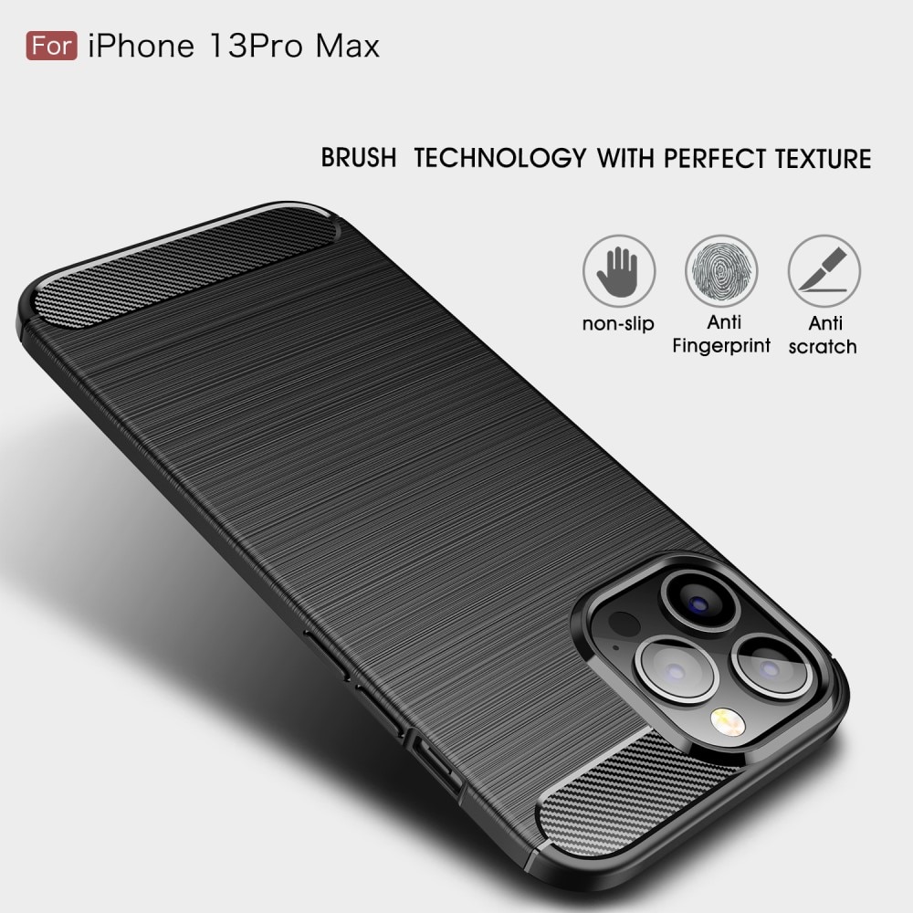 Apple iPhone 13 Pro Max Deksel TPU Brushed Svart