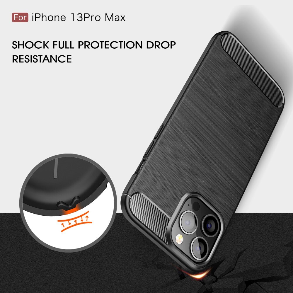 Apple iPhone 13 Pro Max Deksel TPU Brushed Svart