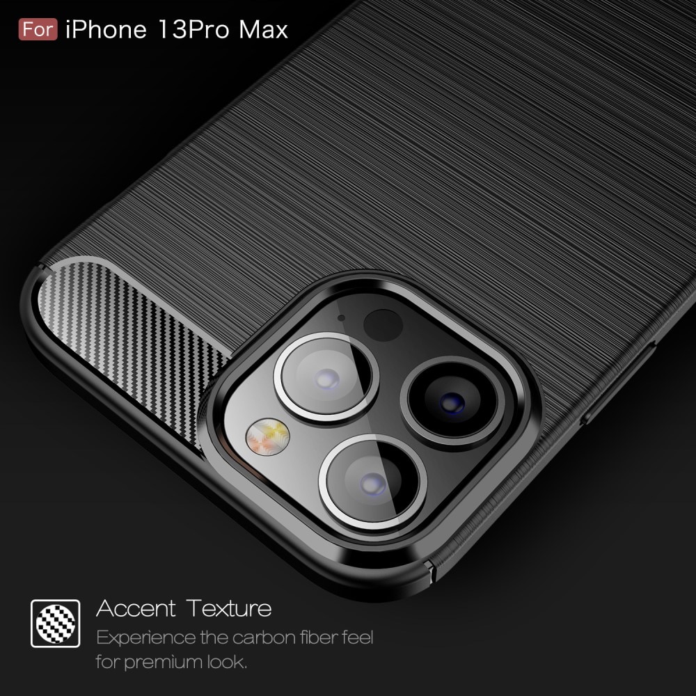 Apple iPhone 13 Pro Max Deksel TPU Brushed Svart