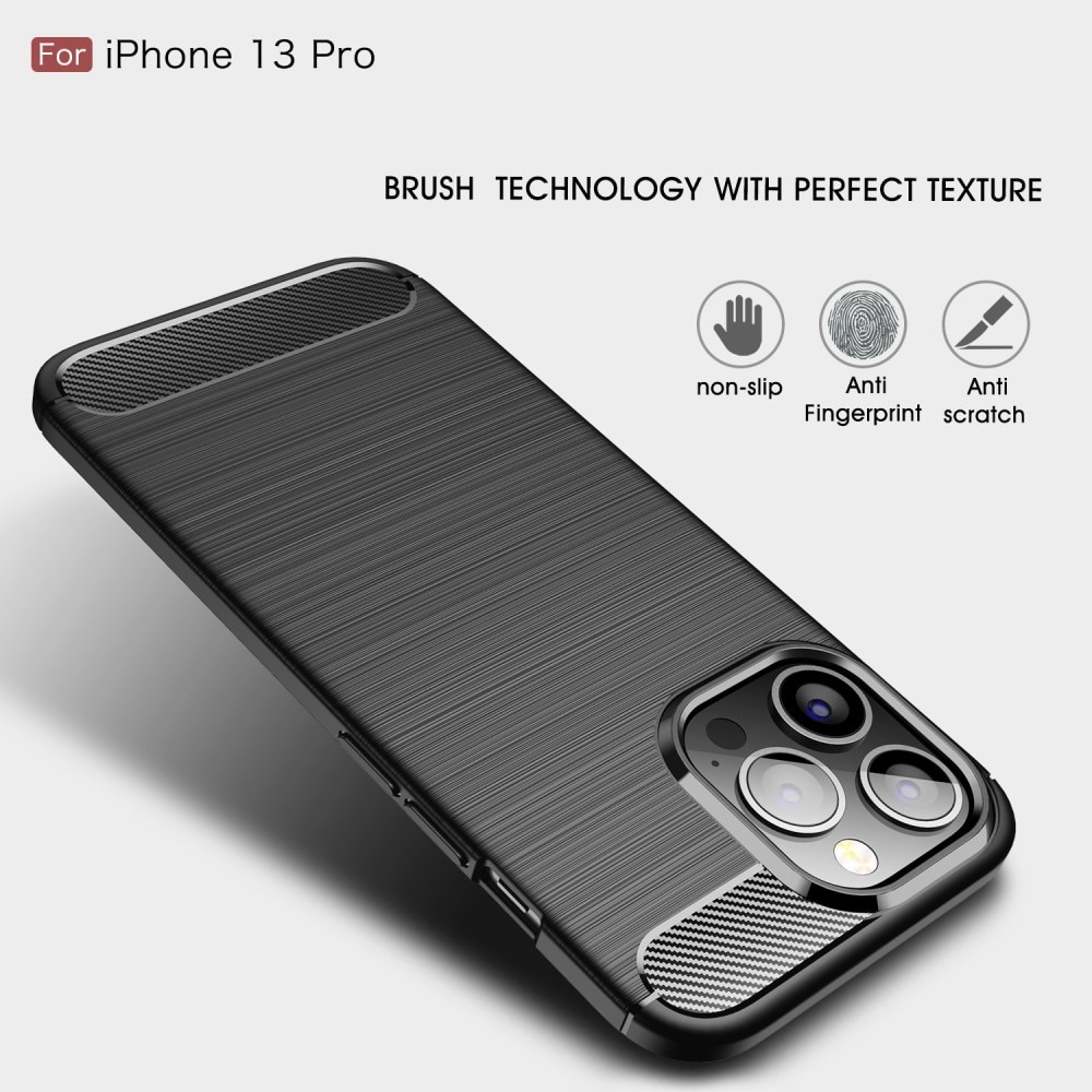 Brushed TPU Deksel iPhone 13 Pro Black