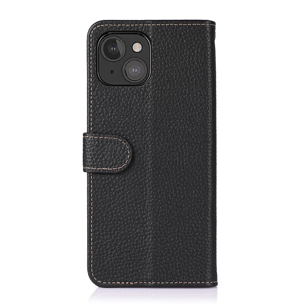 Khazneh Real Leather Wallet iPhone 13 Mini Black