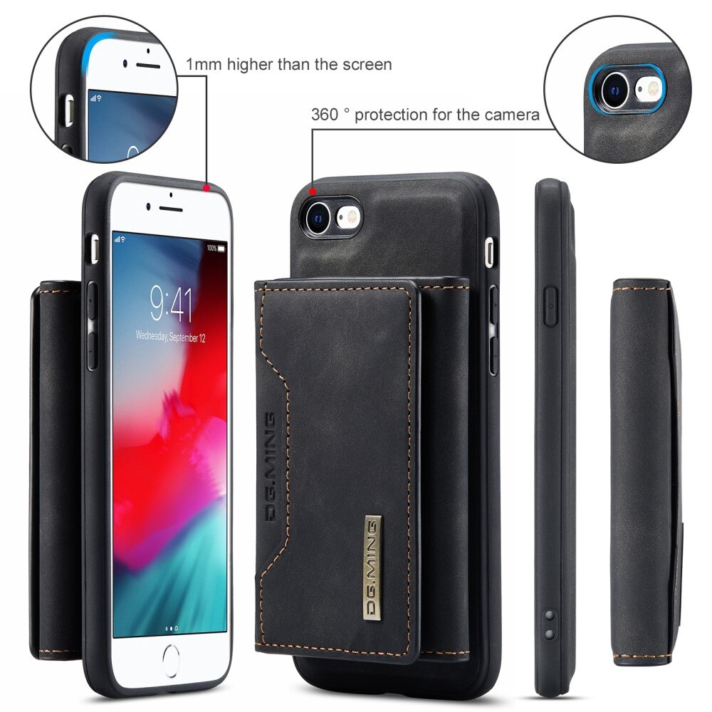 Magnetic Card Slot Case iPhone SE 2022 Svart