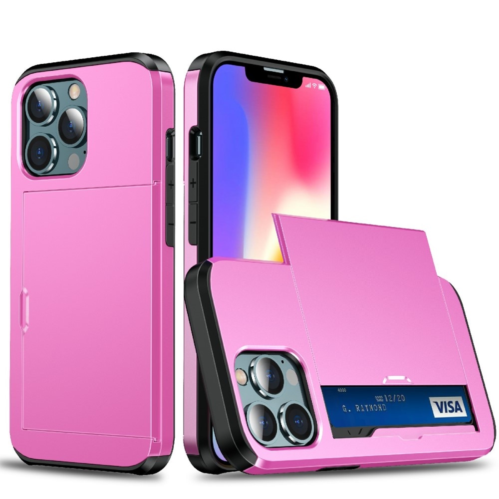 Deksel Kortholder iPhone 13 Pro rosa